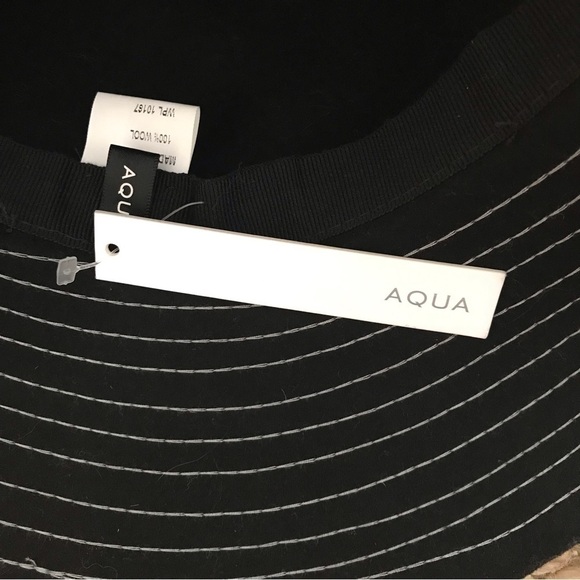 aqua wool hat. Black.  Floppy brim.  New with tags. - Picture 4 of 5